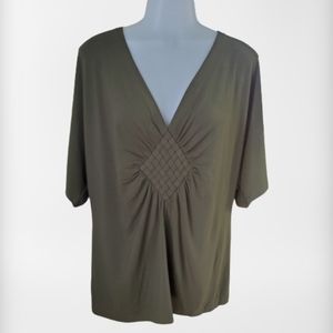 Evie Olive V-Neck Top